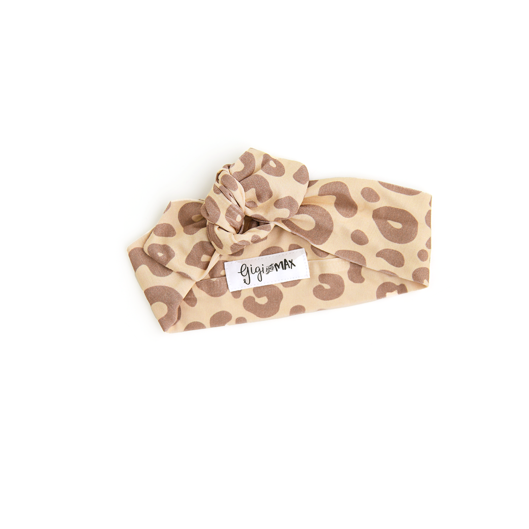 Amari Leopard TOPKNOT HEADBAND - Gigi and Max