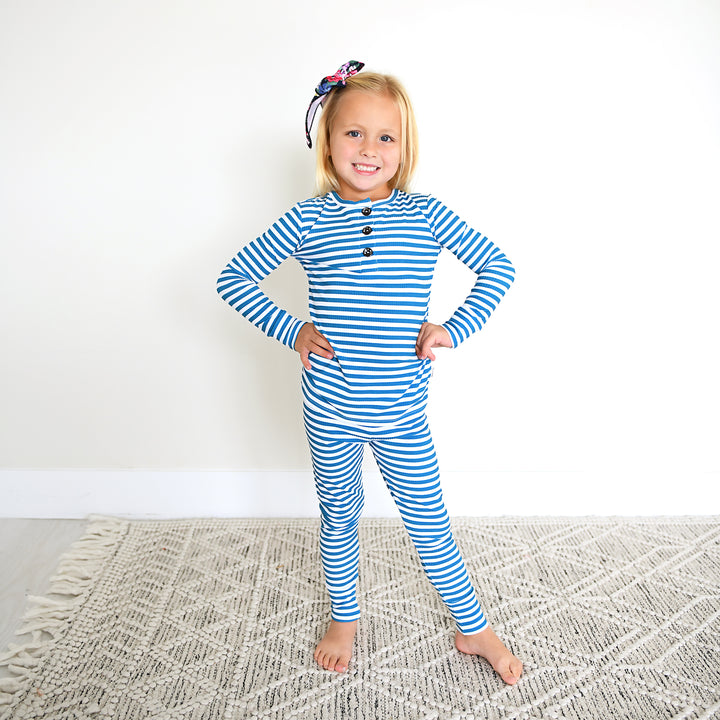 Cooper Blue Ribbed TWO PIECE - Gigi and Max
