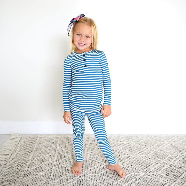 Cooper Blue Ribbed TWO PIECE - Gigi and Max