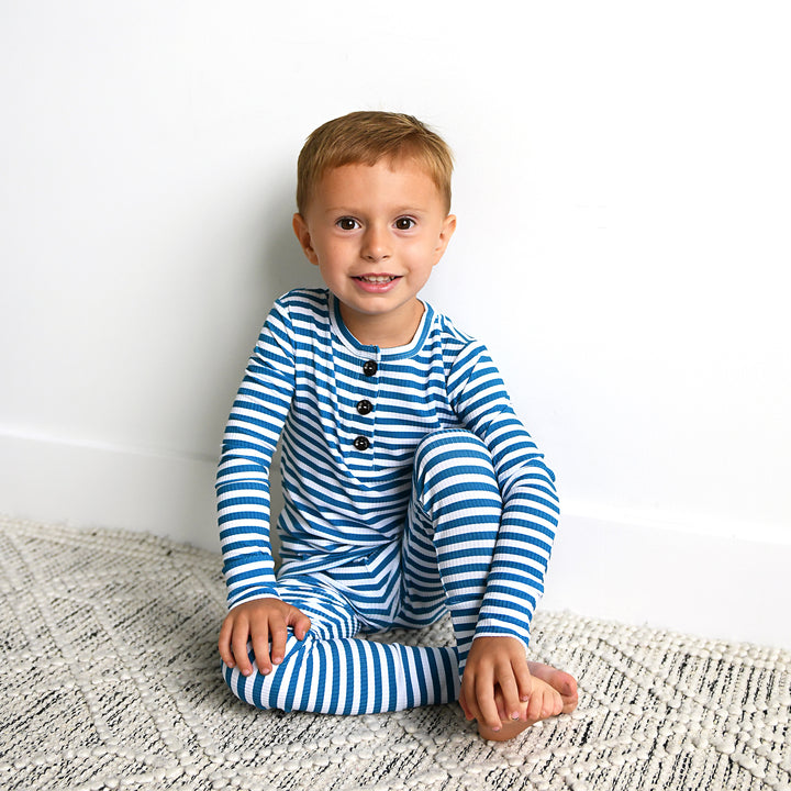 Cooper Blue Ribbed TWO PIECE - Gigi and Max