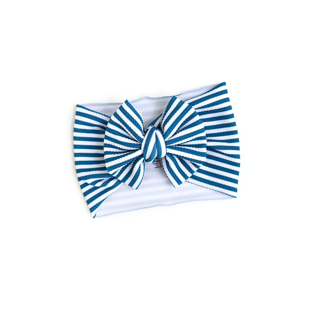 Cooper Blue Ribbed HEADWRAP