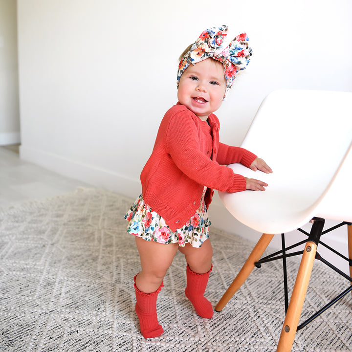 Cranberry LACE SOCKS - Gigi and Max