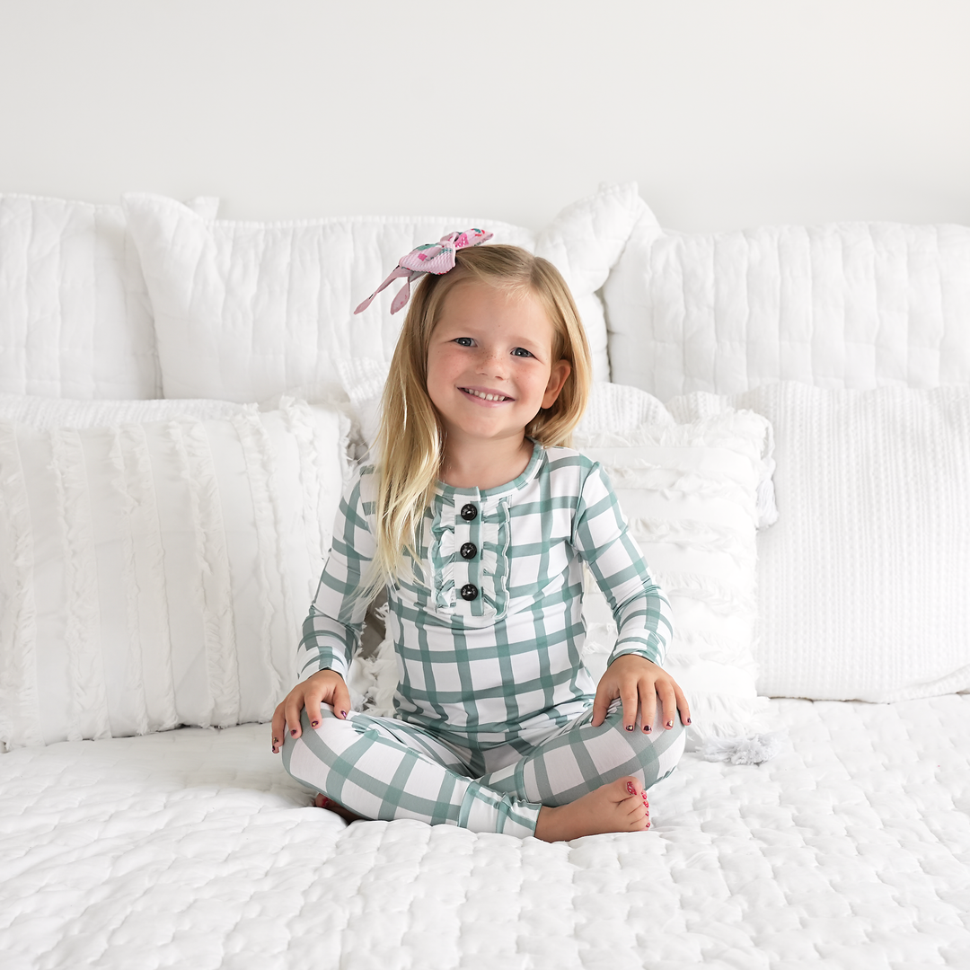 Joy Green Plaid RUFFLE TWO PIECE - Gigi and Max