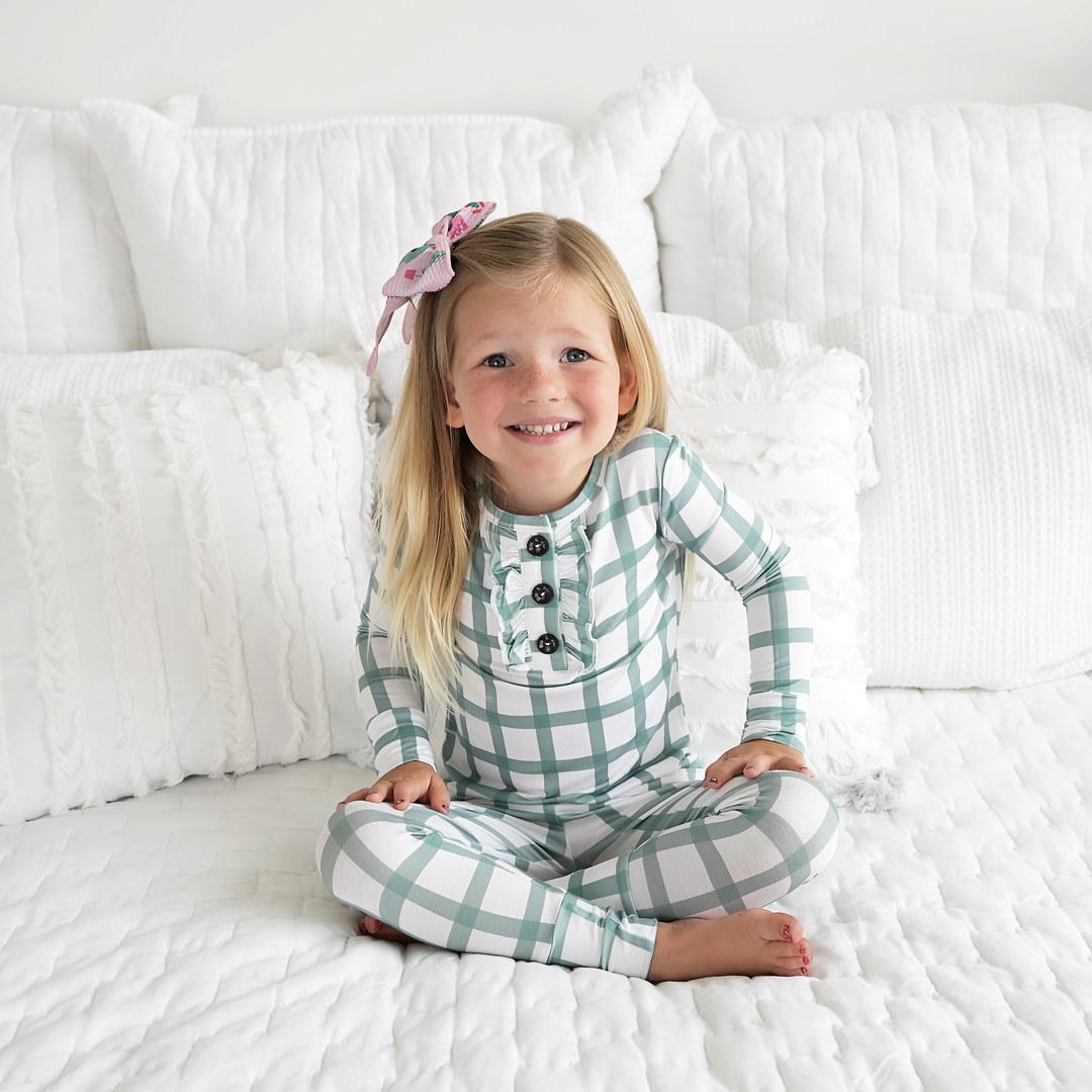 Joy Green Plaid RUFFLE TWO PIECE - Gigi and Max