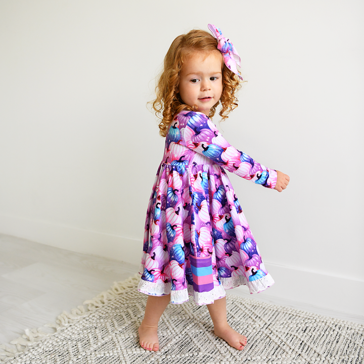 Carrie Pumpkins & Sabrina Stripe BUTTON DRESS - Gigi and Max