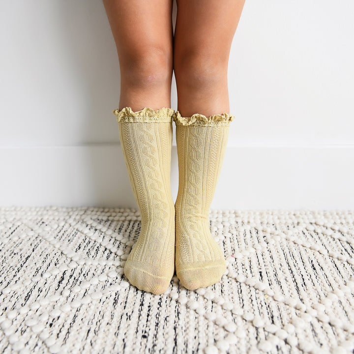 Khaki LACE SOCKS - Gigi and Max