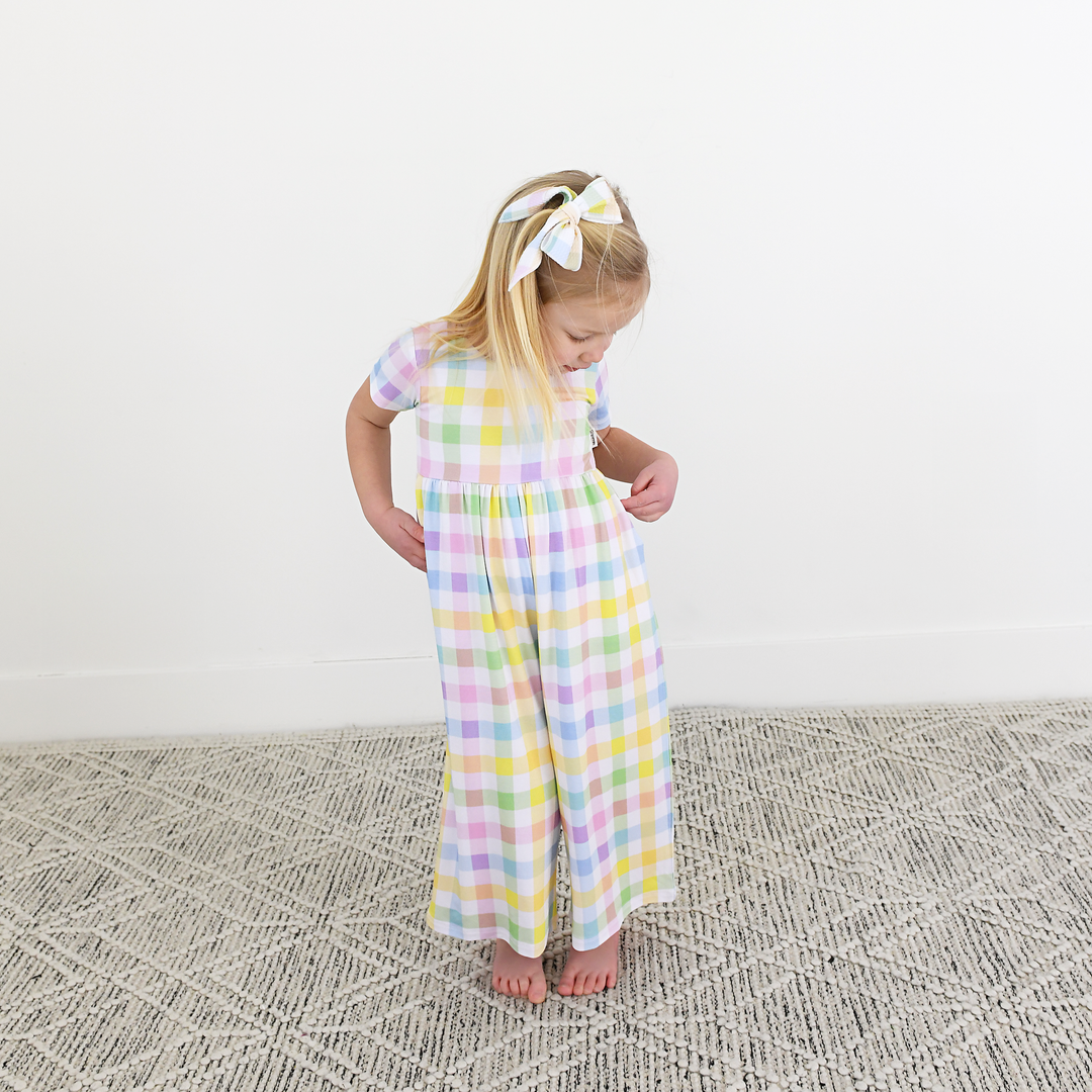Winnie Pastel Plaid ROMPER - Gigi and Max