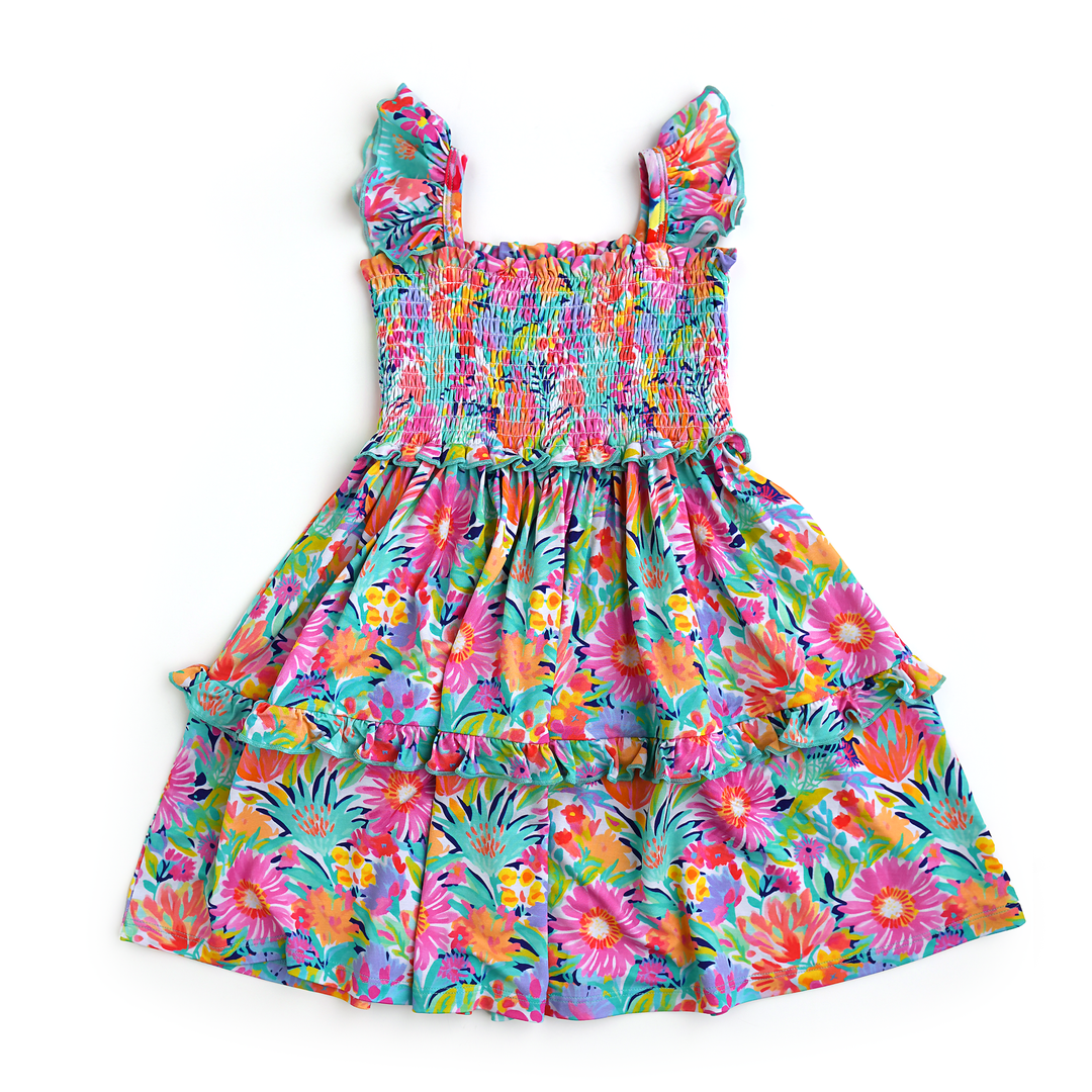 Megan Floral SMOCKED DRESS - Gigi and Max