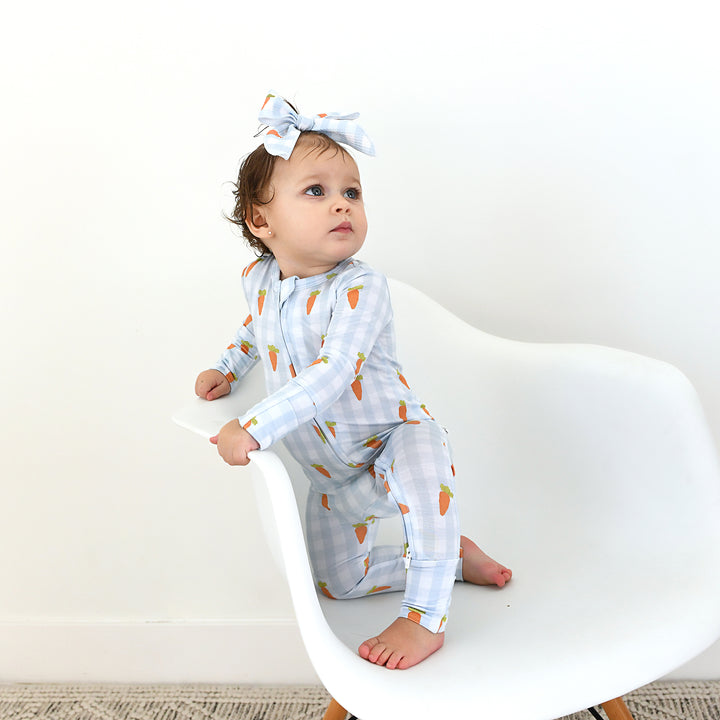 Henry Carrot Gingham CLIP BOW - Gigi and Max