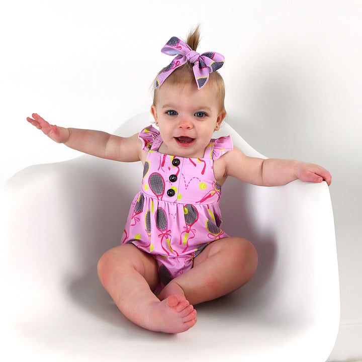 Serena Pink Tennis BUTTON BUBBLE - Gigi and Max