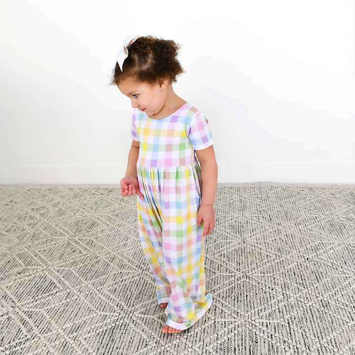 Winnie Pastel Plaid ROMPER - Gigi and Max