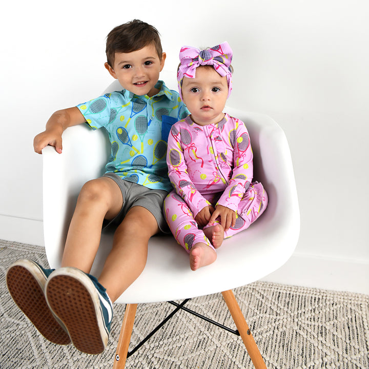 Serena Pink Tennis RUFFLE ZIP - Gigi and Max