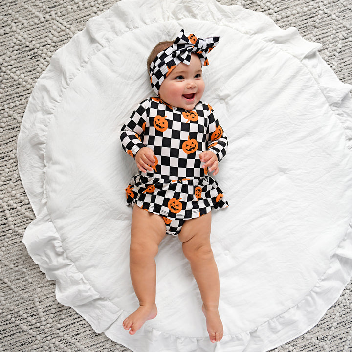 Merlin Checkered Pumpkins TUTU - Gigi and Max
