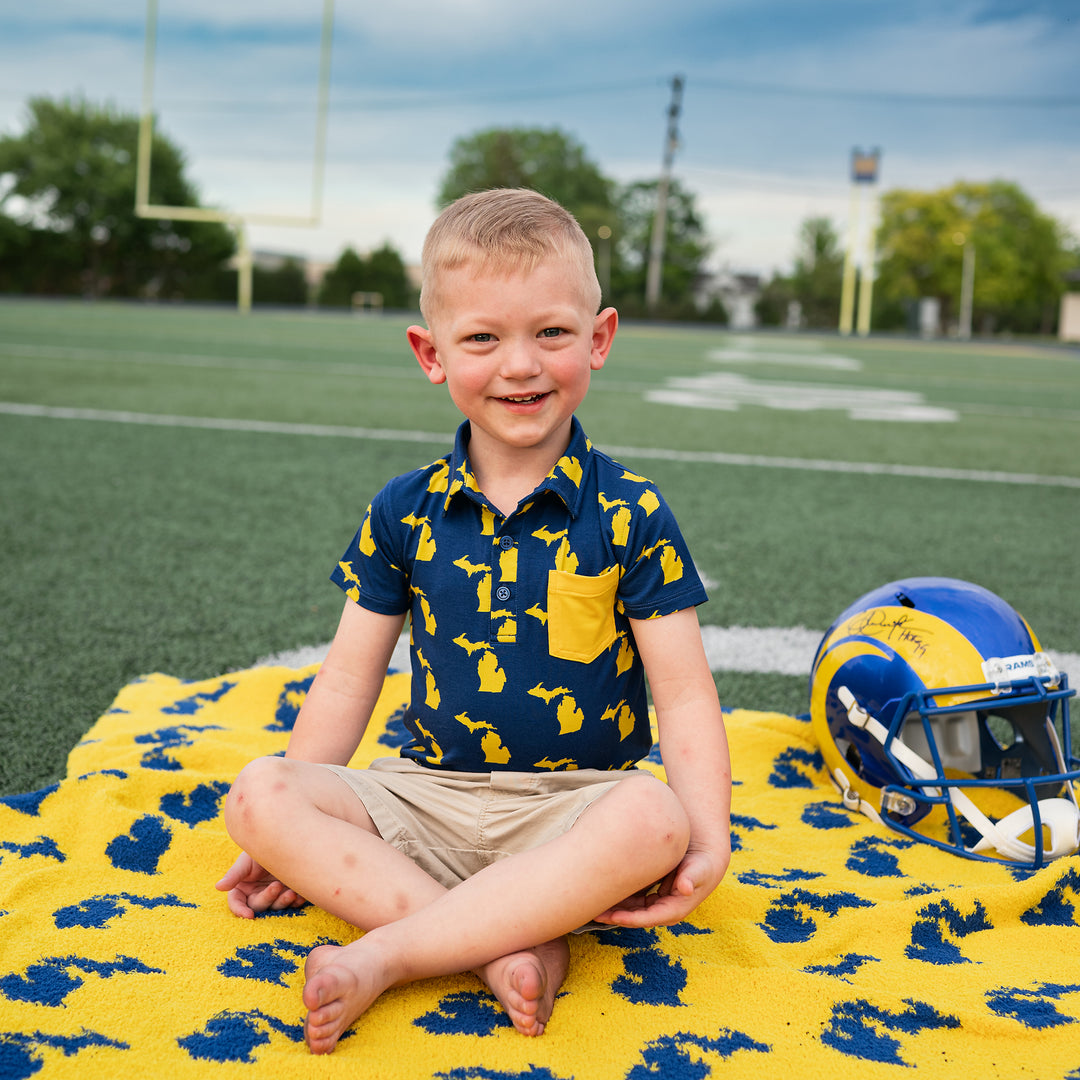 Michigan Blue & Maize POLO SHIRT - Gigi and Max