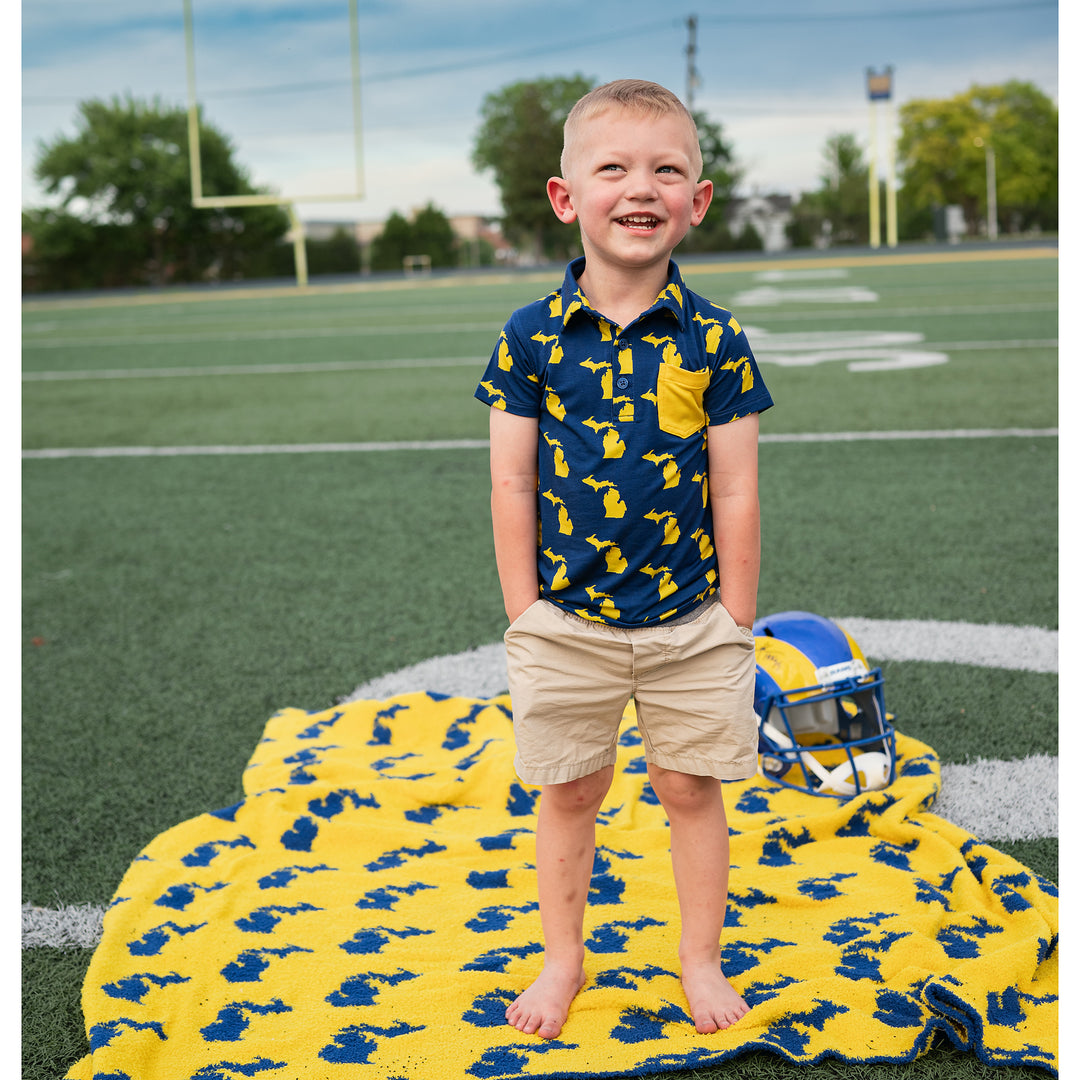 Michigan Blue & Maize POLO SHIRT - Gigi and Max