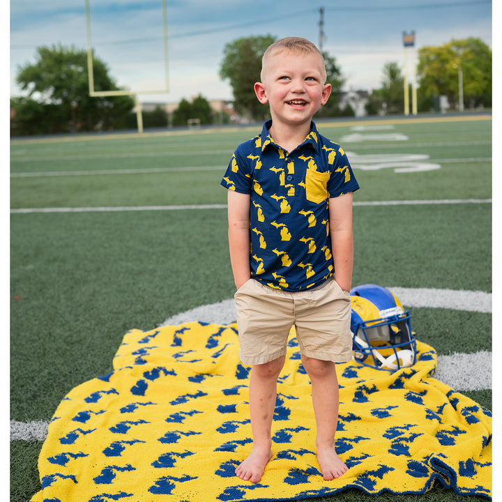 Michigan Blue & Maize POLO SHIRT - Gigi and Max