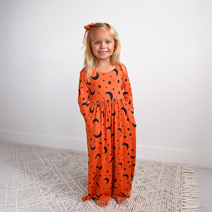 Blaise Orange Moon WIDE LEG ROMPER - Gigi and Max