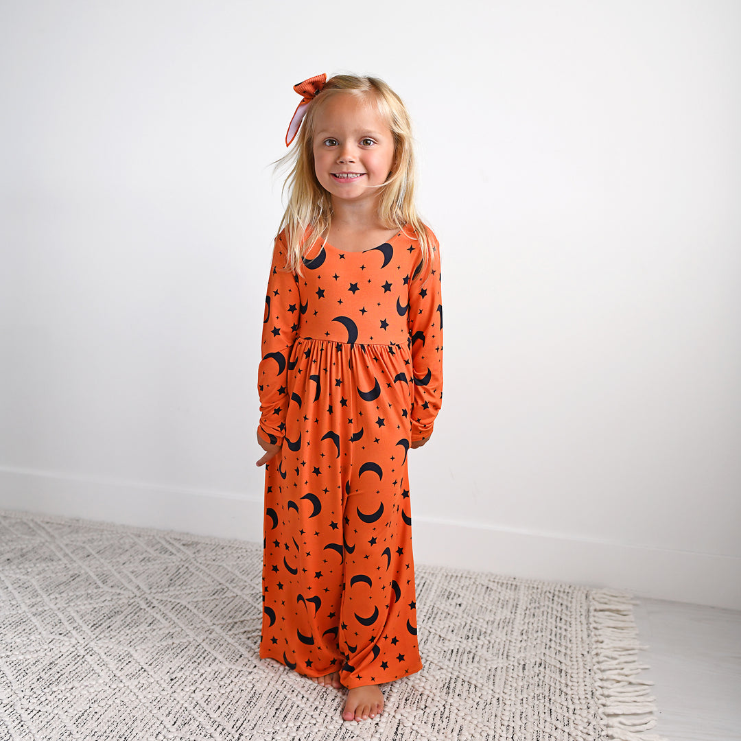 Blaise Orange Moon WIDE LEG ROMPER - Gigi and Max