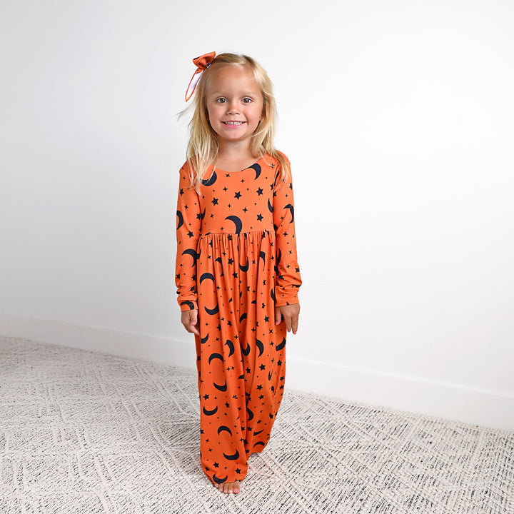 Blaise Orange Moon WIDE LEG ROMPER - Gigi and Max