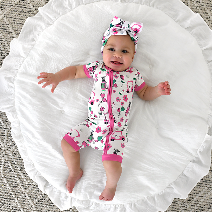 Lexi Pink Golf SHORTY ZIP - Gigi and Max