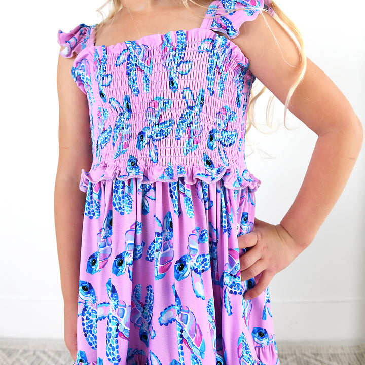 Waverly Sea Turtles SMOCKED DRESS - Gigi and Max