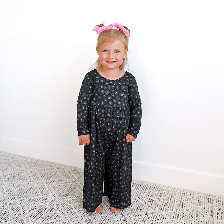 Ash Black Leopard WIDE LEG ROMPER - Gigi and Max