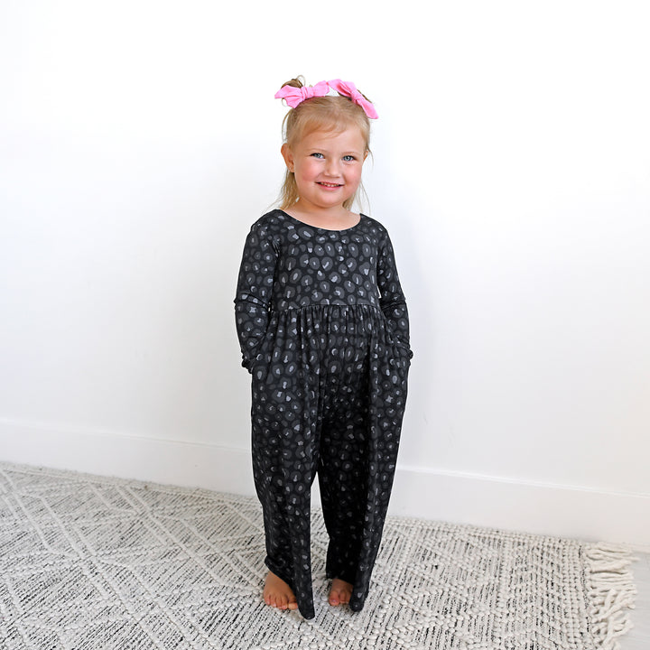 Ash Black Leopard WIDE LEG ROMPER - Gigi and Max