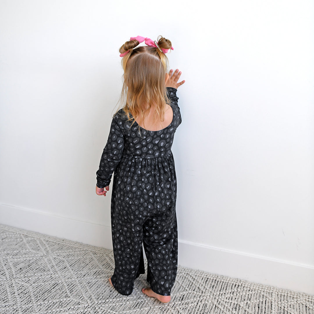 Ash Black Leopard WIDE LEG ROMPER - Gigi and Max