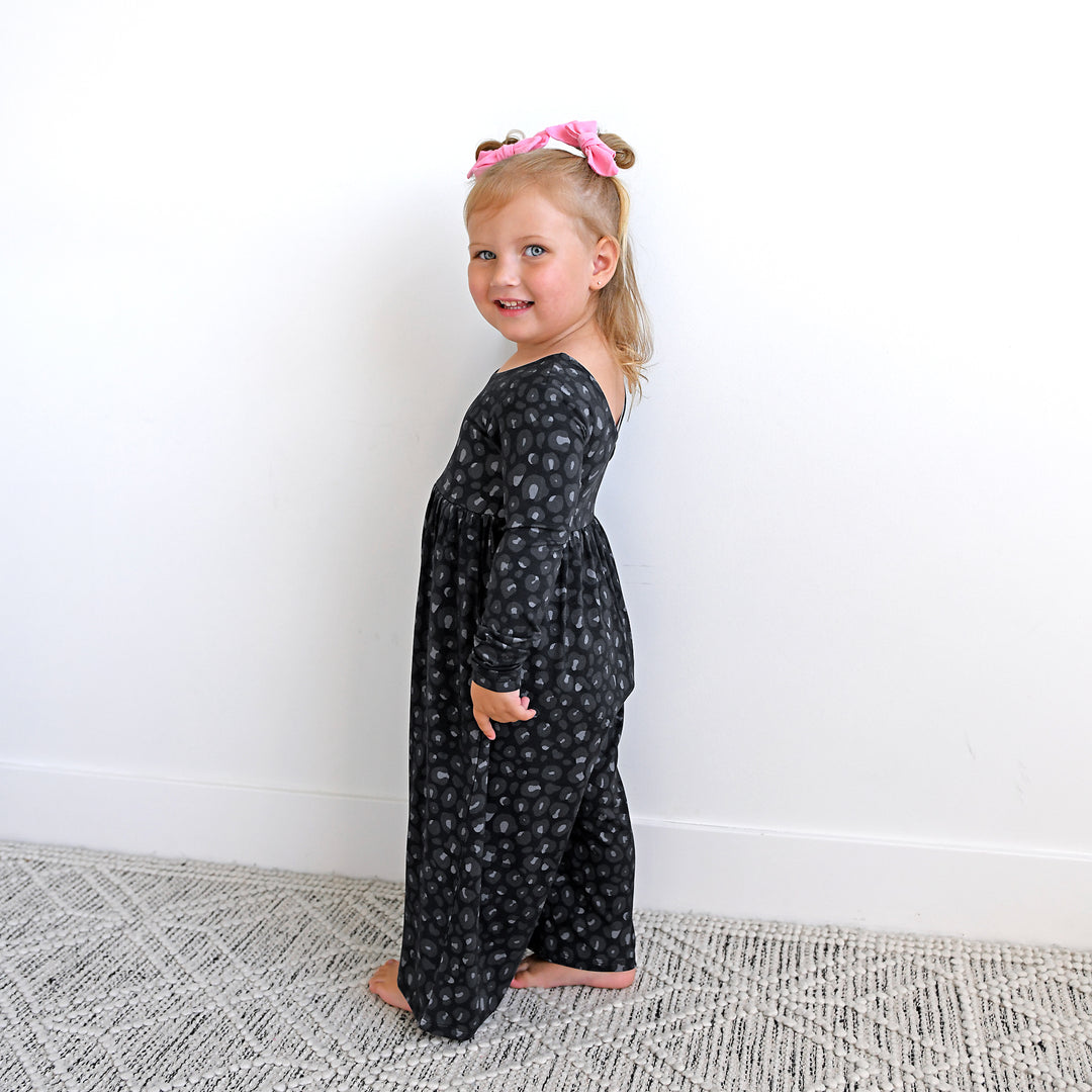 Ash Black Leopard WIDE LEG ROMPER - Gigi and Max