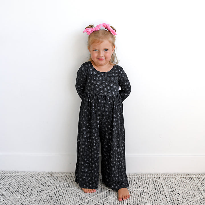 Ash Black Leopard WIDE LEG ROMPER - Gigi and Max
