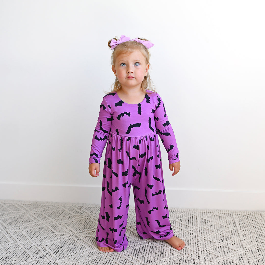 Echo Purple Bats WIDE LEG ROMPER - Gigi and Max