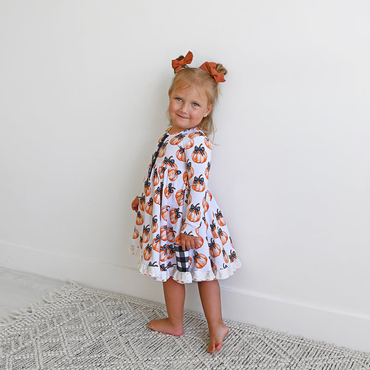 Lilith Pumpkin BUTTON DRESS - Gigi and Max