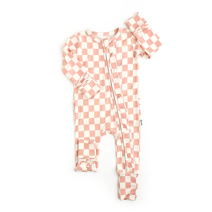 Saylor Pink Checks RUFFLE ZIP - Gigi and Max