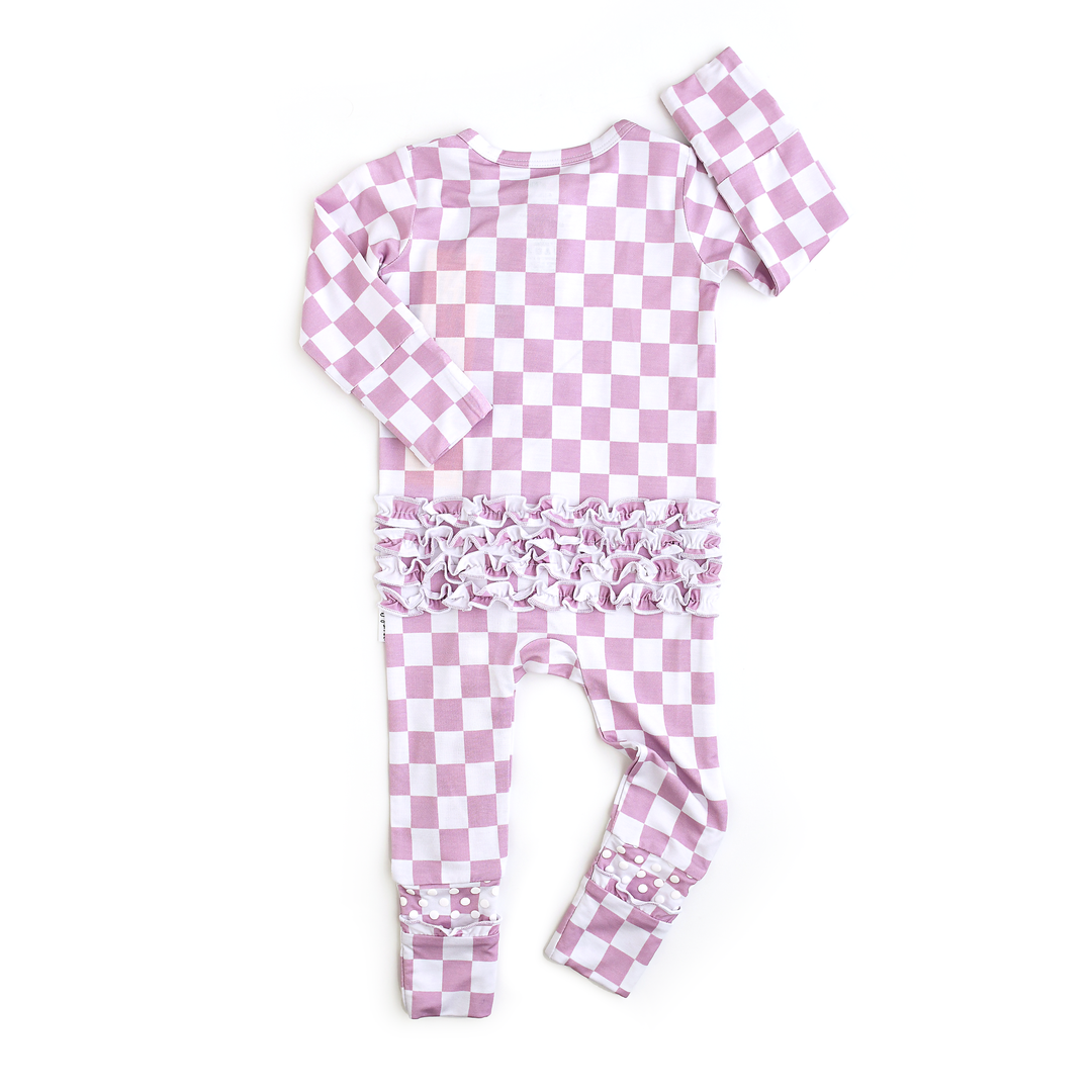 Myla Purple Checks RUFFLE ZIP - Gigi and Max