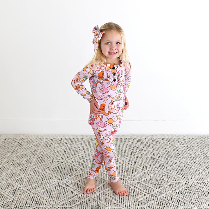 Lainey Pink Western CLIP BOW - Gigi and Max