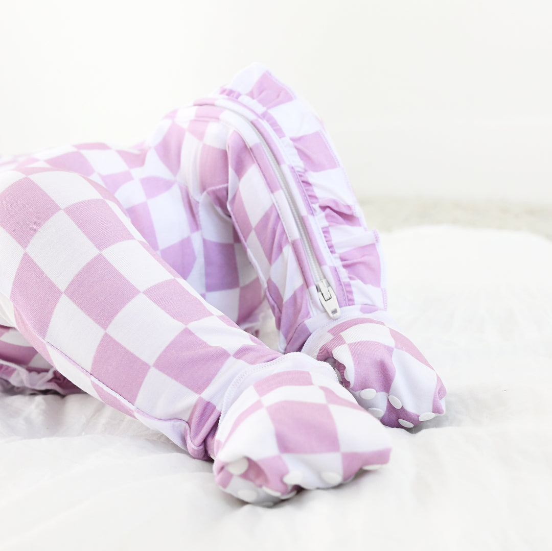 Myla Purple Checks RUFFLE ZIP - Gigi and Max