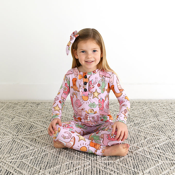 Lainey Pink Western CLIP BOW - Gigi and Max