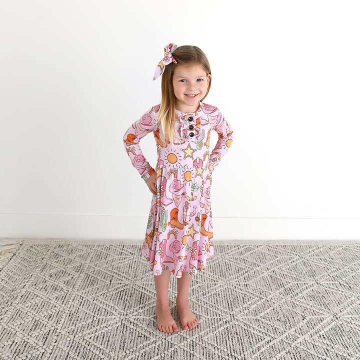 Lainey Pink Western CLIP BOW - Gigi and Max