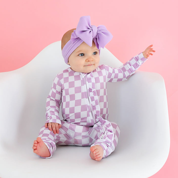 Myla Purple Checks RUFFLE ZIP - Gigi and Max