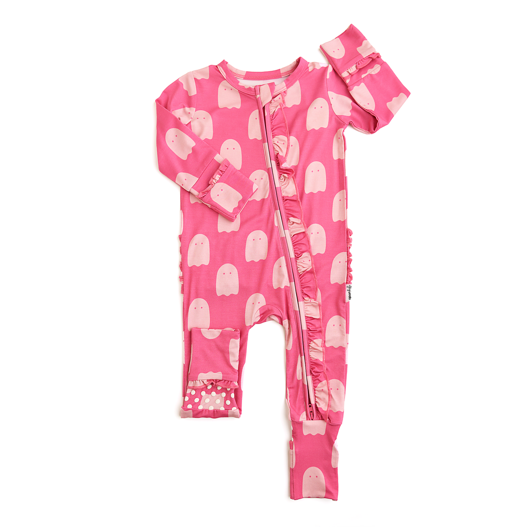 Draven Pink Ghost RUFFLE ZIP - Gigi and Max