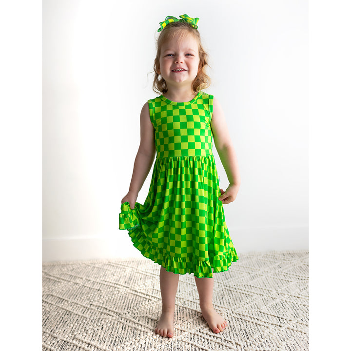 Brad Green Neon TANK RUFFLE TWIRL DRESS - Gigi and Max