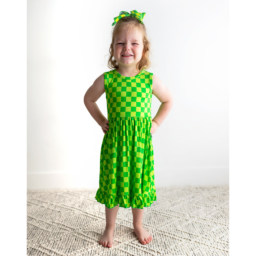 Brad Green Neon TANK RUFFLE TWIRL DRESS - Gigi and Max