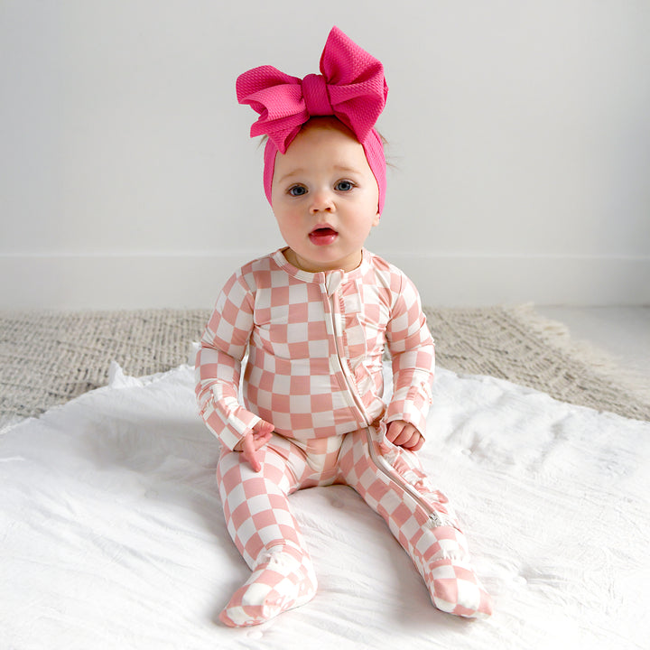 Saylor Pink Checks RUFFLE ZIP - Gigi and Max