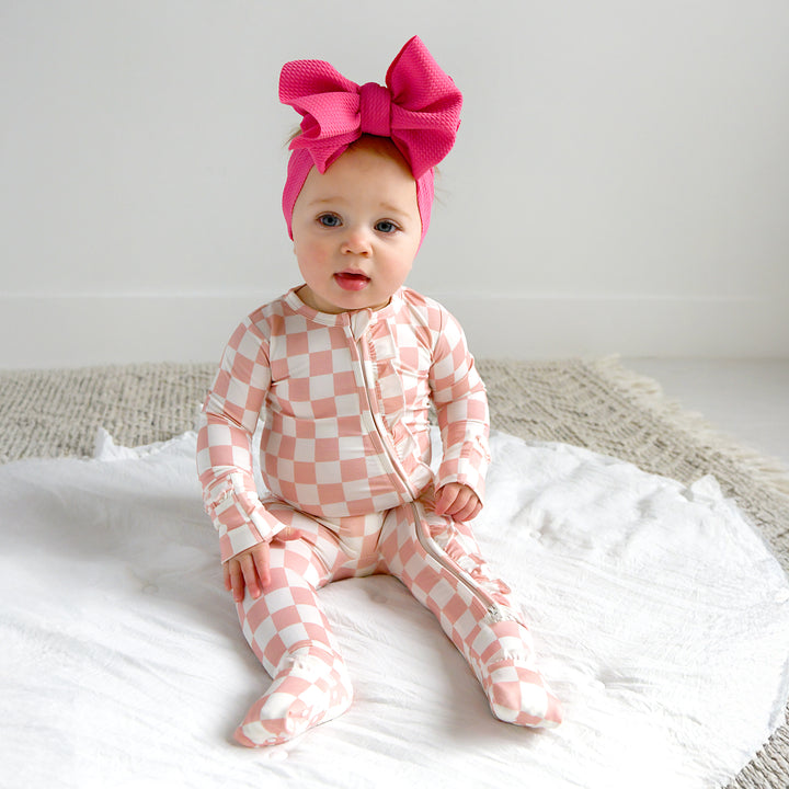 Saylor Pink Checks RUFFLE ZIP - Gigi and Max