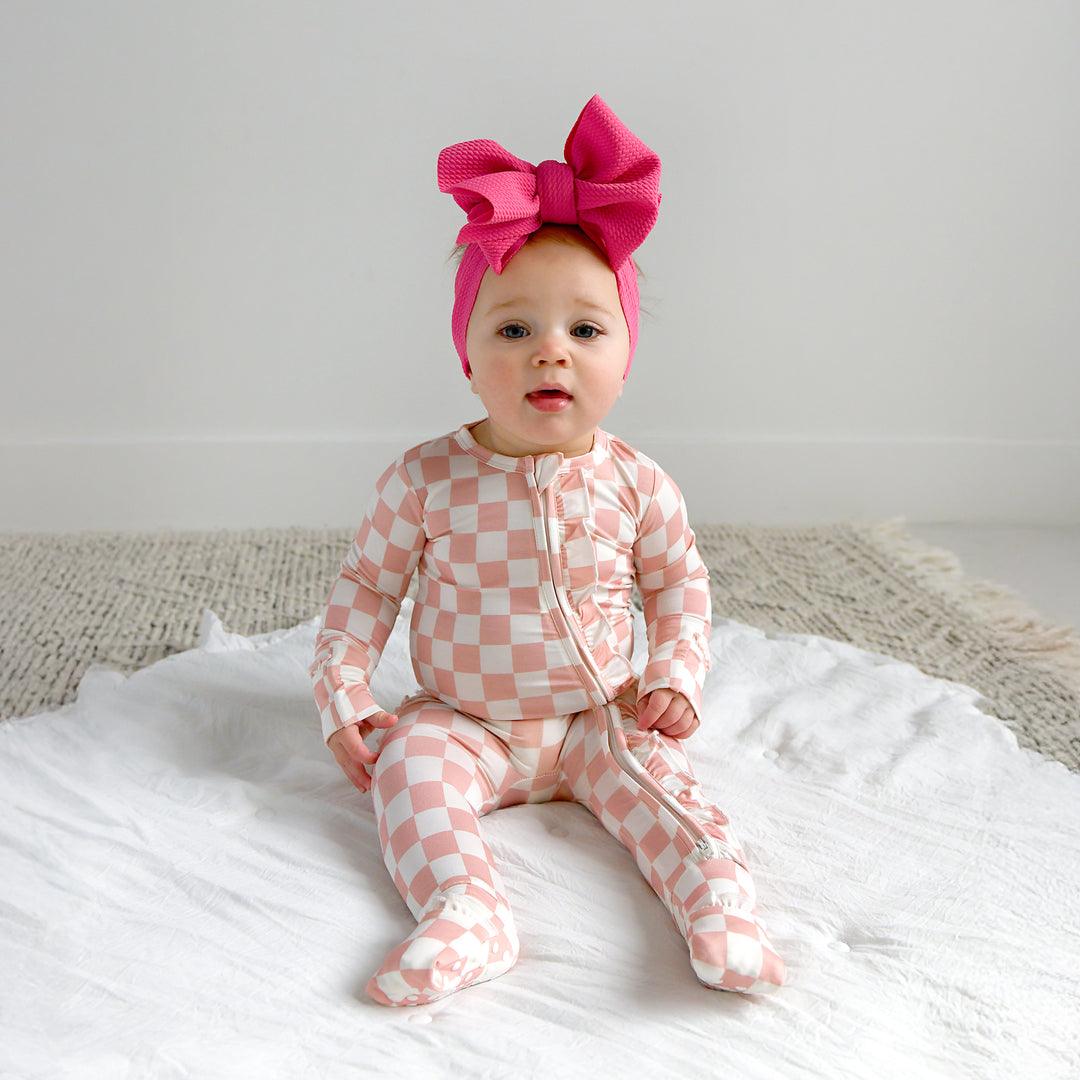 Saylor Pink Checks RUFFLE ZIP - Gigi and Max