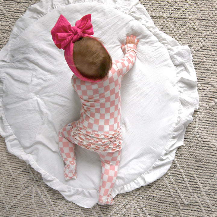 Saylor Pink Checks RUFFLE ZIP - Gigi and Max