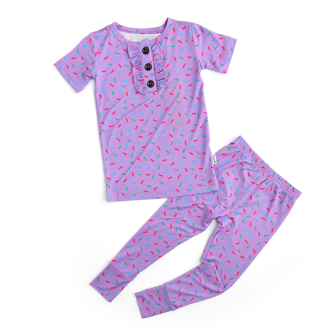 Purple Sprinkles RUFFLE TWO PIECE - Gigi and Max