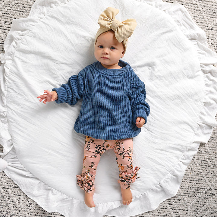 Flora Light Pink BOW LEGGINGS - Gigi and Max