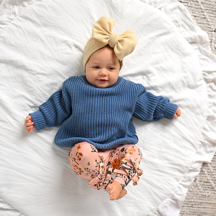 Flora Light Pink BOW LEGGINGS - Gigi and Max