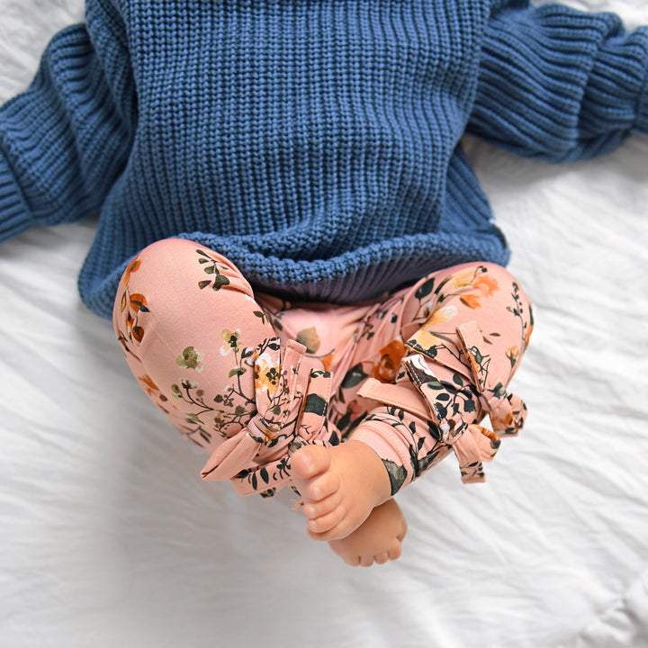 Flora Light Pink BOW LEGGINGS - Gigi and Max